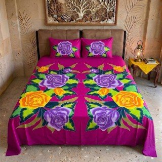 Hand Painted Rayon Bedsheet One Sets
